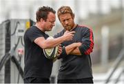 18 April 2015; Former Toulon player Jonny Wilkinson, right, with fitness coach Paul Stridgeon during their captain's run before the European Rugby Champions Cup Semi-Final against Leinster. Stade VÃ©lodrome, Marseilles, France. Picture credit: Stephen McCarthy / SPORTSFILE