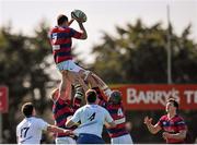 18 April 2015; Ben Reilly, Clontarf, secures a line-out. Bateman Cup Final, Cork Constitution v Clontarf. Temple Hill, Cork. Picture credit: Eoin Noonan / SPORTSFILE