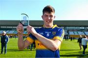 18 April 2015; Tipperary's Steven O'Brien with his EirGrid Man of the Match award. EirGrid GAA All-Ireland U21 Football Championship Semi-Final, Dublin v Tipperary. O'Connor Park, Tullamore, Co. Offaly. Picture credit: Ramsey Cardy / SPORTSFILE