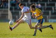 18 April 2015; Cathal McShane, Tyrone, in action against Cathal Kenny, Roscommon. EirGrid GAA All-Ireland U21 Football Championship Semi-Final, Tyrone v Roscommon. Markievicz Park, Sligo. Picture credit: Oliver McVeigh / SPORTSFILE