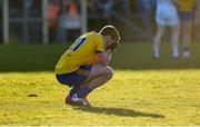 18 April 2015; A dejected Kevin Finn, Roscommon, at the final whistle. EirGrid GAA All-Ireland U21 Football Championship Semi-Final, Tyrone v Roscommon. Markievicz Park, Sligo. Picture credit: Oliver McVeigh / SPORTSFILE