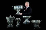29 April 2008; GAA President Nickey Brennan with the Sam Maguire Cup and the 4 provincial cups, from left, Ulster, Munster, Connacht and Leinster, at the launch of the GAA All-Ireland Senior Football Championship 2008. Croke Park, Dublin. Picture credit: Brian Lawless / SPORTSFILE