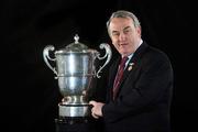 29 April 2008; President of the GAA Nickey Brennan with the Angle Celt Cup at the launch of the GAA All-Ireland Senior Football Championship 2008. Croke Park, Dublin. Picture credit: Brendan Moran / SPORTSFILE