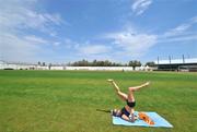 7 May 2008; Hurdler Derval O'Rourke goes through some speedwork during a training session. Ireland athletics squad training camp, Monte Gordo, Faro, Portugal. Picture credit; Brendan Moran / SPORTSFILE