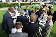 11 May 2008; Trainer Dermot Weld in conversation with journalists. Derrinstown Stud Derby Trial Stakes Day, Leopardstown, Co. Dublin. Picture credit: Stephen McCarthy / SPORTSFILE