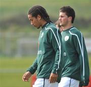16 May 2008; Republic of Ireland's Sean Scannell, left, and Shane Long leave the pitch after squad training. Republic of Ireland squad training, Gannon Park, Malahide, Co. Dublin. Picture credit: Brendan Moran / SPORTSFILE