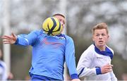 19 April 2015; Paul Murphy, Northend United, in action against Dylan Roche, Liffey Wanderers. FAI Aviva Junior Cup, Semi-Final, North End Utd v Liffey Wanderers. Ferrycarrig Park, Wexford. Picture credit: David Maher / SPORTSFILE
