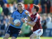 19 April 2015; Alan Brogan, Dublin, in action against Paul Varley, Galway. Senior Football Challenge, Dublin v Galway, Skerries Harps GAA Clubhouse, Skerries  Co. Dublin. Picture credit: Ray Lohan / SPORTSFILE