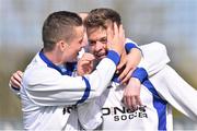 19 April 2015; Aidan Roche, right , Liffey Wanderers, celebrates after scoring his side's second goal with team-mate Lee Roche. FAI Aviva Junior Cup, Semi-Final, Northend Utd v Liffey Wanderers. Ferrycarrig Park, Wexford. Picture credit: David Maher / SPORTSFILE