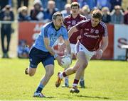 19 April 2015; Alan Brogan, Dublin, in action against Gary O'Donnell, Galway. Senior Football Challenge, Dublin v Galway, Skerries Harps GAA Clubhouse, Skerries  Co. Dublin. Picture credit: Ray Lohan / SPORTSFILE