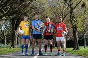 20 April 2015; In attendance at a photocall ahead of the Allianz Football League Division 1 and 2  Finals this weekend are, from left, Neil Collins, Roscommon, James MacCarthy, Dublin, Donal O'Hare, Down, Colm O'Driscoll, Cork. Croke Park, Dublin. Picture credit: Brendan Moran / SPORTSFILE