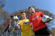 20 April 2015; In attendance at a photocall ahead of the Allianz Football League Division 2 Final this weekend are Neil Collins, left, Roscommon, and Donal O'Hare, Down, with the Allianz Football League Division 2 trophy. Croke Park, Dublin. Picture credit: Brendan Moran / SPORTSFILE