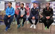 20 April 2015; In attendance at a photocall ahead of the Allianz Football League Division 1 and 2  Finals this weekend are, from left, James MacCarthy, Dublin, Colm O'Driscoll, Cork, Neil Collins, Roscommon, and Donal O'Hare, Down. Croke Park, Dublin. Picture credit: Brendan Moran / SPORTSFILE