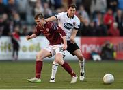 20 April 2015; Brian Gartland, Dundalk, in action against Padraic Cunningham, Galway United. SSE Airtricity League Premier Division, Dundalk v Galway United. Oriel Park, Dundalk, Co. Louth. Photo by Sportsfile