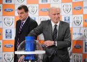 12 May 2008; Republic of Ireland manager Giovanni Trapattoni with his assistant Marco Tardelli, left, at the FAI Ford Cup 3rd Round Draw. Ballsbridge Court, Dublin. Picture credit: Stephen McCarthy / SPORTSFILE