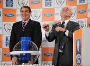 12 May 2008; Republic of Ireland manager Giovanni Trapattoni with his assistant Marco Tardelli, left, at the FAI Ford Cup 3rd Round Draw. Ballsbridge Court, Dublin. Picture credit: Ray McManus / SPORTSFILE
