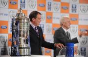 12 May 2008; Republic of Ireland manager Giovanni Trapattoni and his assistant Marco Tardelli, left, make the draw beside the FAI Cup at the FAI Ford Cup 3rd Round Draw. Ballsbridge Court, Dublin. Picture credit: Stephen McCarthy / SPORTSFILE