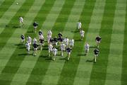 18 May 2008; Members of the Kildare team warm up on the newly resurfaced Croke Park pitch. GAA Football Leinster Senior Championship 1st Round, Kildare v Wicklow, Croke Park, Dublin. Picture credit: Ray McManus / SPORTSFILE