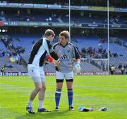 18 May 2008; Wicklow goalkeeper Mervyn Travers commiserates with his opposite number, Kildare goalkeeper Thomas Corley, after the game. GAA Football Leinster Senior Championship 1st Round, Kildare v Wicklow, Croke Park, Dublin. Picture credit: Brendan Moran / SPORTSFILE