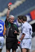 18 May 2008; Referee John Bannon shows a red card to Kildare's Gary White, 2nd from right. GAA Football Leinster Senior Championship 1st Round, Kildare v Wicklow, Croke Park, Dublin. Picture credit: Brendan Moran / SPORTSFILE