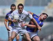 18 May 2008; Seanie Furlong, Wicklow, reacts after a clash with Gary Whyte, Kildare, which resulted in Whyte being shown a red card by referee John Bannon. GAA Football Leinster Senior Championship 1st Round, Kildare v Wicklow, Croke Park, Dublin. Picture credit: Brendan Moran / SPORTSFILE