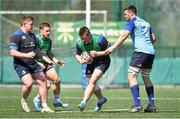 21 April 2015; Leinster's Sean O'Brien is tackled by, from left, Tadhg Furlong, Jimmy Gopperth and Ben Marshall during squad training. Rosemount, UCD, Dublin. Picture credit: Pat Murphy / SPORTSFILE