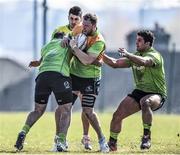 21 April 2015; Connacht's Eoin McKeon, centre, in action during squad training. Sportsground, Galway. Picture credit: Ramsey Cardy / SPORTSFILE