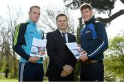 22 April 2015; In attendance at the launch of the GPA Student Report, entitled 'Never Enough Time' - the experience of third level student county GAA players, by Dr. Aoife Lane, Department of Health Sport and Exercise Science, Waterford Institute of Technology, are, from left, Jack Guiney, Wexford hurler, Dessie Farrell, Chief Executive, GPA, and Steven O'Brien, Tipperary footballer. Crowne Plaza Hotel, Northwood, Santry, Dublin. Picture credit: Brendan Moran / SPORTSFILE