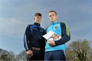 22 April 2015; In attendance at the launch of the GPA Student Report, entitled 'Never Enough Time' - the experience of third level student county GAA players, by Dr. Aoife Lane, Department of Health Sport and Exercise Science, Waterford Institute of Technology, are, from left, Steven O'Brien, Tipperary footballer and Jack Guiney, Wexford hurler. Crowne Plaza Hotel, Northwood, Santry, Dublin. Picture credit: Brendan Moran / SPORTSFILE