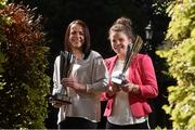 22 April 2015; Aine O'Gorman, left, Peamount United, winner of the Continental Tyres  Player of the Year award and Ciara Rossiter, Wexford Youths Women's AFC, winner of the Continental Tyres Young player of the Year award, at the Continental Tyres Women’s National League Annual Awards 2015. Clyde Court Hotel, Ballsbridge, Dublin. Picture credit: David Maher / SPORTSFILE