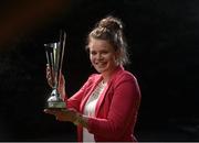 22 April 2015; Ciara Rossiter, Wexford Youths Women's AFC, winner of the Continental Tyres Young Player of the Year award, at the Continental Tyres Womenâ€™s National League Annual Awards 2015. Clyde Court Hotel, Ballsbridge, Dublin. Picture credit: David Maher / SPORTSFILE