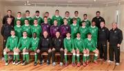 22 April 2015; The Republic of Ireland U17 squad. Republic of Ireland U17 Squad Portraits and Squad Photo ahead of UEFA U17 Finals, Johnstown House Hotel, Enfield, Co. Meath. Picture credit: Pat Murphy / SPORTSFILE
