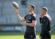 23 April 2015; Ulster's Craig Gilroy, left, and Ian Humphreys during the captain's run. Kingspan Stadium, Ravenhill Park, Belfast, Co. Antrim. Picture credit: Oliver McVeigh / SPORTSFILE