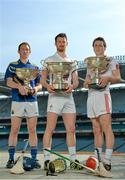 23 April 2015; In attendance at the launch of the Christy Ring, Nicky Rackard and Lory Meagher Cups 2015 are team captains, from left, Martin Coyle, Longford and 2014 Lory Meagher champions, Eanna Ó NÃ©ill, Kildare and 2014 Christy Ring Cup champions and Damien Casey, Tyrone and 2014 Nicky Rackard Cup champions. Croke Park, Dublin. Picture credit: Brendan Moran / SPORTSFILE