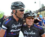 19 May 2008; Dean Downing, Team Stena Rapha Condor Recycling.co.uk, right, is congratulated by team-mate Kristian House after winning the stage. FBD Insurance Ras 2008 - Stage 2, Ballinamore - Claremorris. Picture credit: Stephen McCarthy / SPORTSFILE