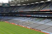 18 May 2008; A general view of Croke Park featuring the Hogan Stand and the GAA Football Senior Championship sponsors' signage. GAA Football Leinster Senior Championship 1st Round, Kildare v Wicklow, Croke Park, Dublin. Picture credit: Ray McManus / SPORTSFILE