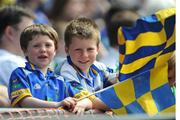 18 May 2008; Two young Wicklow supporters watch the game. GAA Football Leinster Senior Championship 1st Round, Kildare v Wicklow, Croke Park, Dublin. Picture credit: Ray McManus / SPORTSFILE