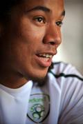 21 May 2008 ; Sean Scannell, Republic of Ireland, speaks to the media. Tivoli Hotel, Lagos, Portugal. Picture credit: David Maher / SPORTSFILE.