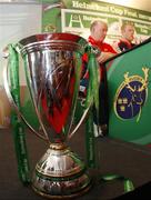23 May 2008; Munster head coach Declan Kidney and captain Paul O'Connell sit behind the Heineken Cup at a press conference ahead of the Heineken Cup Final. Millennium Stadium, Cardiff, Wales. Picture credit: Richard Lane / SPORTSFILE