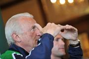 23 May 2008; Republic of Ireland manager Giovanni Trapattoni with Robbie Keane speaking during a Republic of Ireland Press Conference. Grand Hotel, Malahide, Dublin. Picture credit: David Maher / SPORTSFILE