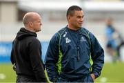 25 April 2015; Glasgow Warriors head coach Gregor Townsend, left, and Connacht head coach Pat Lam, before the game. Guinness PRO12, Round 20, Connacht v Glasgow Warriors. Sportsground, Galway. Picture credit: Oliver McVeigh / SPORTSFILE