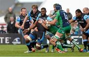 25 April 2015; Leone Nakarawa, Glasgow Warriors, is tackled by Eoghan Masterson, Connacht. Guinness PRO12, Round 20, Connacht v Glasgow Warriors. Sportsground, Galway. Picture credit: Oliver McVeigh / SPORTSFILE