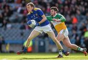 25 April 2015; Barry O'Farrell, Longford, in action against Bernard Allen, Offaly. Allianz Football League, Division 4, Final, Longford v Offaly. Croke Park, Dublin. Photo by Sportsfile