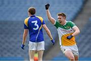 25 April 2015; Nigel Dunne, Offaly, celebrates after scoring his side's first goal. Allianz Football League, Division 4, Final, Longford v Offaly. Croke Park, Dublin. Photo by Sportsfile