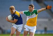 25 April 2015; Brian Kavanagh, Longford, in action against Paul McConway, Offaly. Allianz Football League, Division 4, Final, Longford v Offaly. Croke Park, Dublin. Photo by Sportsfile