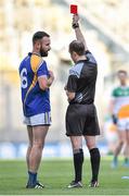 25 April 2015; Diarmuid Masterson, Longford, is given a red card by referee Niall Cullen. Allianz Football League, Division 4, Final, Longford v Offaly. Croke Park, Dublin. Picture credit: Cody Glenn / SPORTSFILE