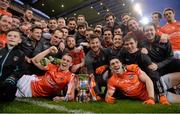 25 April 2015; The Armagh team celebrate with the cup after the game. Allianz Football League, Division 3, Final, Armagh v Fermanagh. Croke Park, Dublin. Photo by Sportsfile