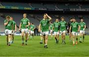 25 April 2015; Dejected Fermanagh players walk off the pitch after the game. Allianz Football League, Division 3, Final, Armagh v Fermanagh. Croke Park, Dublin. Photo by Sportsfile