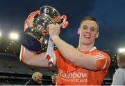 25 April 2015; Mark Shields, Armagh, celebrates with the cup. Allianz Football League, Division 3, Final, Armagh v Fermanagh. Croke Park, Dublin. Picture credit: Cody Glenn / SPORTSFILE