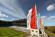 26 April 2015; A general view of the competing counties flags ahead of today's games. Allianz Football League, Division 1, Final, Dublin v Cork. Croke Park, Dublin. Picture credit: Ramsey Cardy / SPORTSFILE